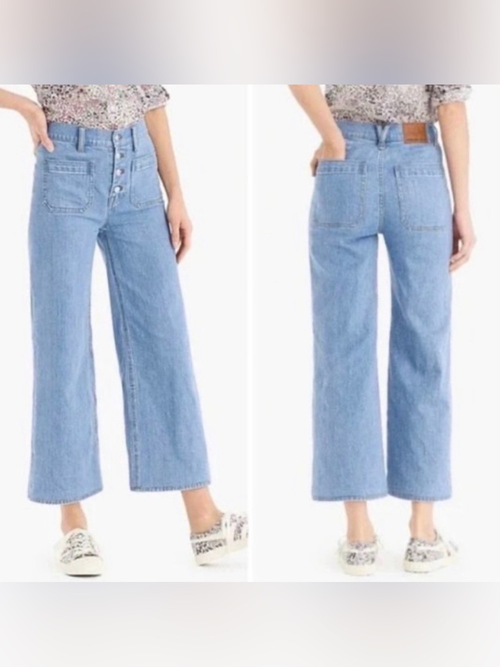 J.Crew x Point Sur - wide-leg crop jean in clean light wash. Size…